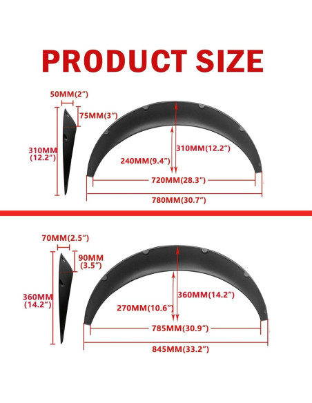 Kit de Carenado Universal BLACKHORSE-RACING 4 Piezas 780mm/840mm