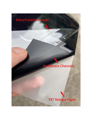 Película de Vinilo LZLRUN Ultra Gloss Negro 0.30m x 3.05m