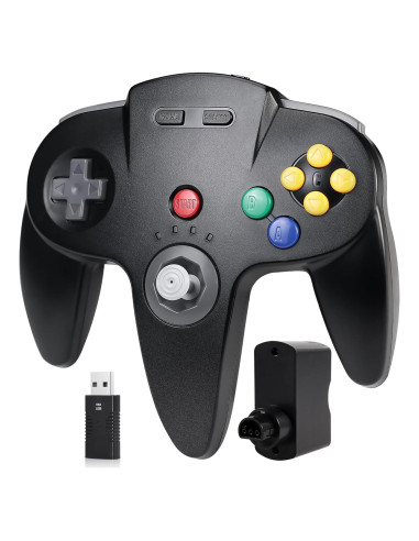 Controlador Inalámbrico N64 SAFFUN USB Recargable Negro