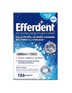 Tabletas de Limpieza Profunda Efferdent para Aparatos Dentales - 126 Unidades
