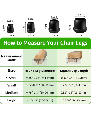 24 Protectores de Patas de Silla GAGUIUP Silicona y Fieltro