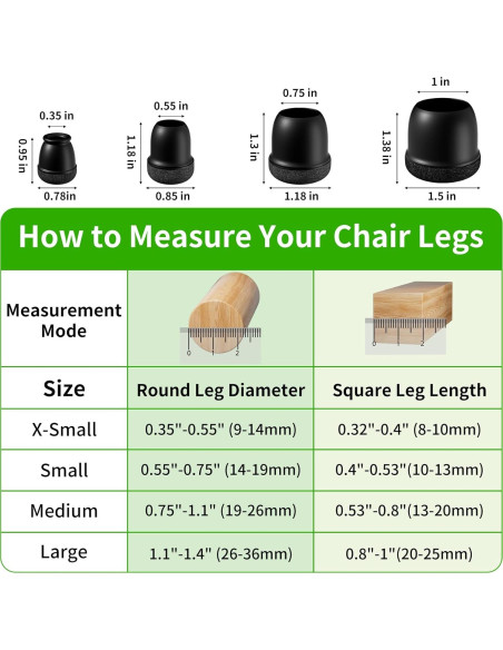 24 Protectores de Patas de Silla GAGUIUP Silicona y Fieltro