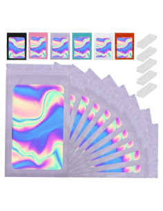 120 Bolsas Mylar Holográficas 7x10 cm GcFoir Reutilizables