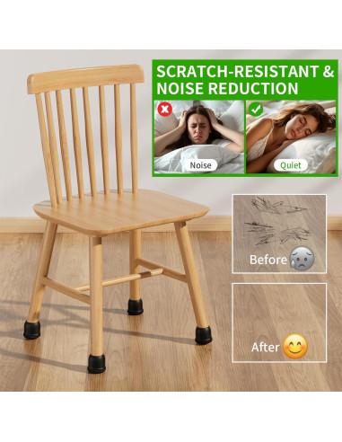 24 Protectores de Patas de Silla GAGUIUP Silicona y Fieltro