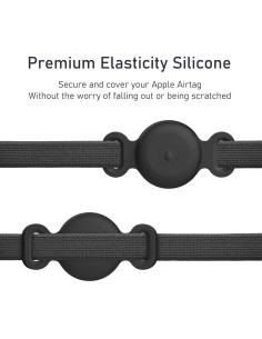 Soporte de Collar para Perro Airtag Meliya Silicona Negro S 2