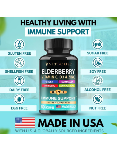 Suplemento Inmunológico Saúco Fresh Leaf 60 Cápsulas