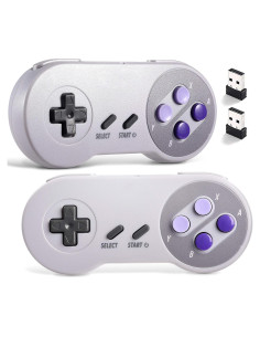 Controlador Inalámbrico USB SNES Suily - 2 Paquete, 2.4GHz