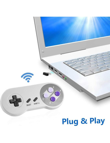 Controlador Inalámbrico USB SNES Suily - 2 Paquete, 2.4GHz