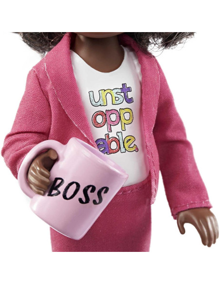 Muñeca Chelsea Barbie Jefa Morena 15.24 cm con Accesorios