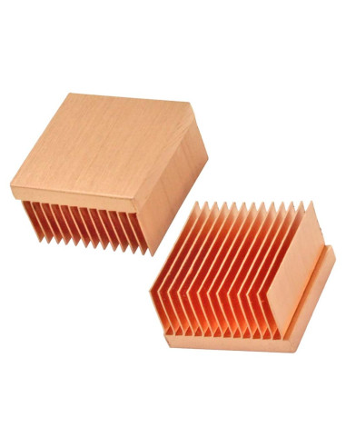 Disipador de Calor de Cobre Puro 20x20x11mm - 2 Piezas