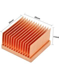 Disipador de Calor de Cobre Puro 20x20x11mm - 2 Piezas 2