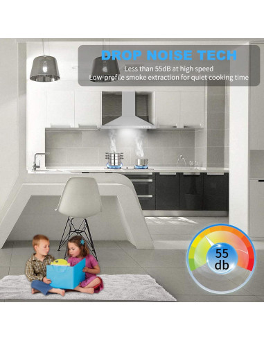 Campana Extractora de Pared Tieasy 91 cm Acero Inoxidable 450 CFM