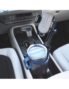 Soporte para Teléfono Celular con Portavasos Armor All 2 en 1 2