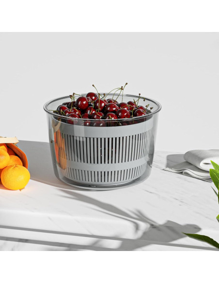 Centrifugadora de Ensalada Cambom 3Qt Blanca, Lava y Seca Verduras