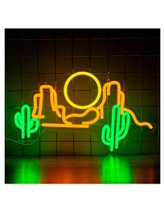 Cartel de Neón Cactus Montaña LED Regulable 25.2x42cm