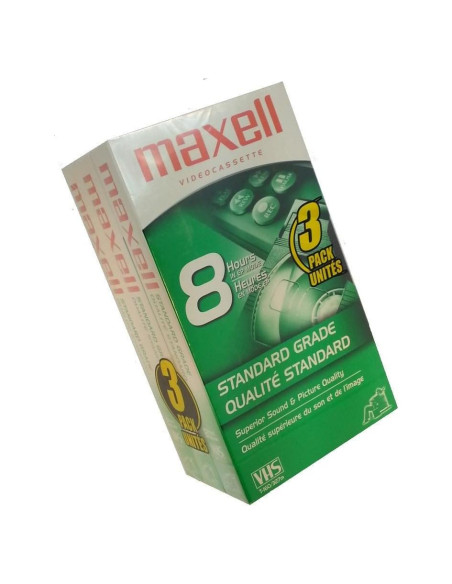 Cintas de Video Maxell T160 Grado Estándar - Paquete de 3