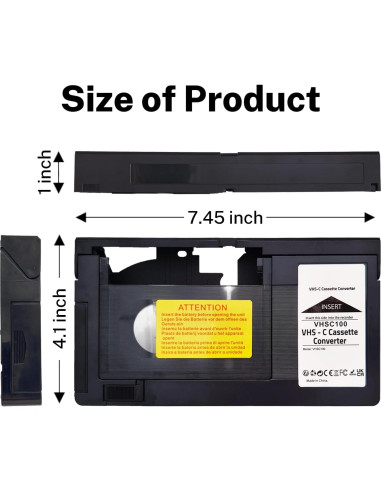 Adaptador de Cassette BECOBLDF VHS-C a VHS con Paño de Limpieza