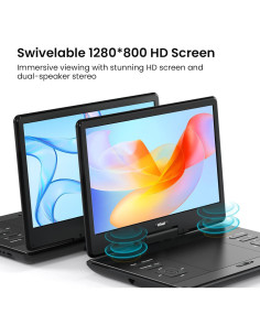 Reproductor de DVD Portátil ieGeek 14.1" HD Batería 6h 2