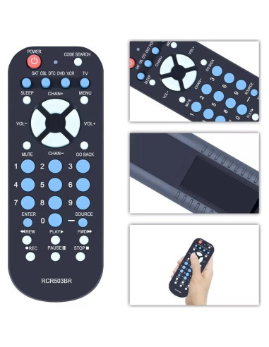 Control Remoto Universal PZL RCR503BR para 3 Dispositivos