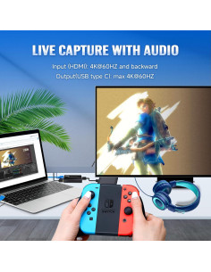 Tarjeta de Captura HDMI 4K 60Hz ORIVISION ZY-UCH801 USB-C 2