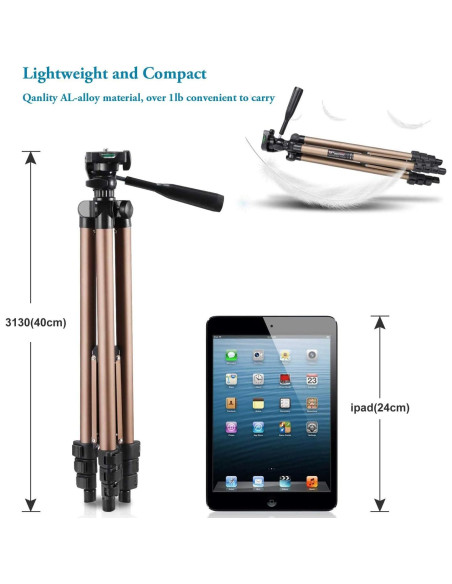 Soporte de Trípode Peastrex para iPad y iPhone 54" Ajustable