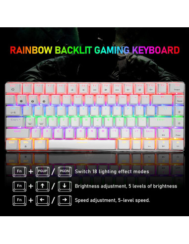 Teclado Mecánico Inalámbrico LexonElec AK33 82 Teclas RGB