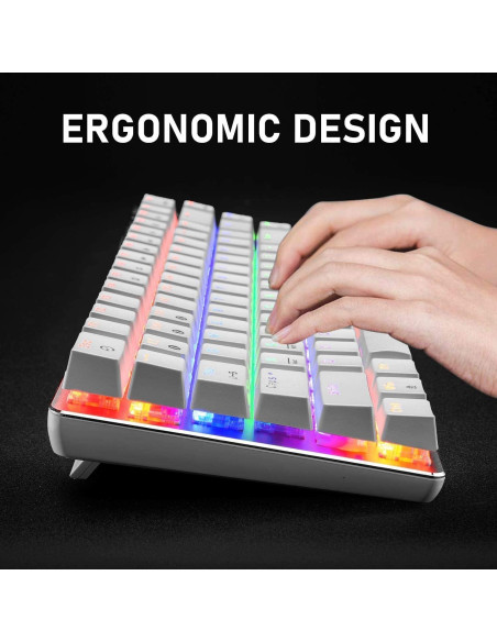 Teclado Mecánico Inalámbrico LexonElec AK33 82 Teclas RGB