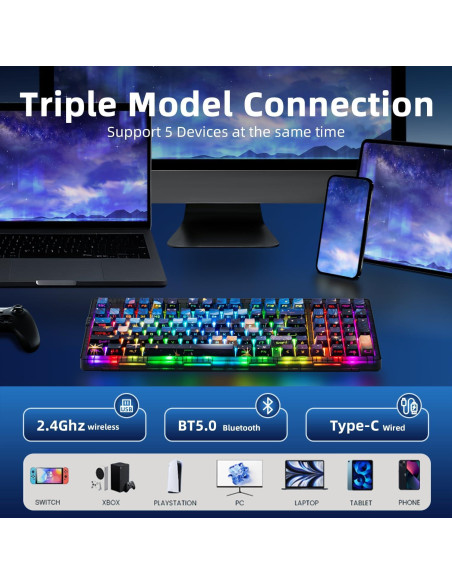 Teclado Mecánico Inalámbrico ZORNHER ZH980 95% RGB PBT