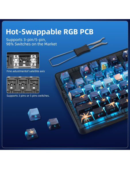 Teclado Mecánico Inalámbrico ZORNHER ZH980 95% RGB PBT