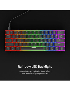 Teclado Mecánico Newmen GM611 60% Retroiluminado LED Arcoíris 2