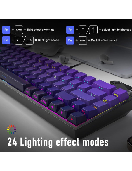 Teclado Mecánico ZIPFORCE GK-001 68 Teclas Retroiluminado