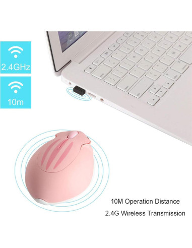 Ratón Inalámbrico Silencioso CHUYI Rosa 1200DPI Mini Hámster