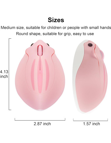 Ratón Inalámbrico Silencioso CHUYI Rosa 1200DPI Mini Hámster