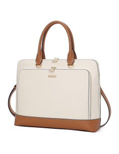 Maletín de Cuero CLUCI para Laptop 15.6" Mujeres Beige