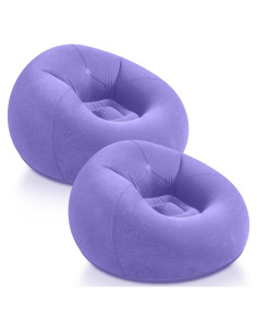 Sillas Inflables de Saco de Frijoles Realspring 2 Piezas Púrpura