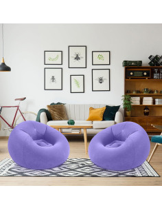 Sillas Inflables de Saco de Frijoles Realspring 2 Piezas Púrpura 2