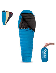 Saco de dormir momia QEZER 600FP ultraligero 215.7x80cm