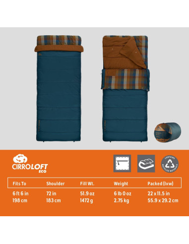 Saco de dormir Kelty Wayback 213x91 cm con manta incorporada