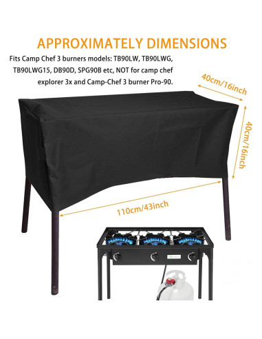 Cubierta para Estufa de 3 Quemadores Timeshi FS-CC-90