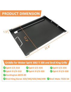 Plancha de Acero AJinTeby 57.4x43.9 cm para Weber y Broil King 2