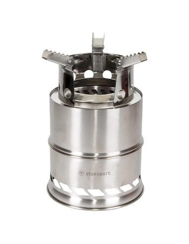 Estufa de leña Stansport de acero inoxidable portátil 14x14x20cm