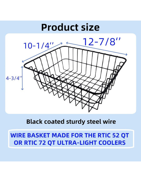 Cesta de Aluminio YJNAUPAI para Enfriadores RTIC 52QT y 72QT