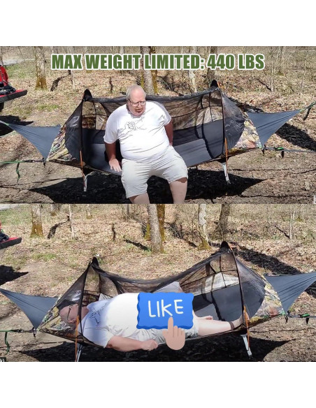 Tienda de Hamaca Lay Flat Night Cat con Red Antimosquitos 440LBS Tienda de Hamaca Lay Flat Night Cat con Red Antimosquitos 440LBS