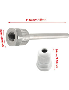 Termopares de Acero Inoxidable ZYAMY 2PCS 100mm NPT 2