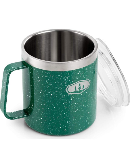 Taza de Campamento GSI Outdoors Glacier 15 oz Verde Manchado