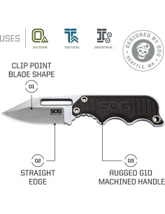 Cuchillo Fijo SOG Instinct Mini 12.19 cm con Funda Táctica 2