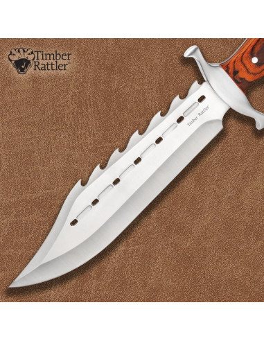 Cuchillo Bowie Timber Rattler con Púas 24.13 cm y Funda