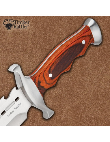 Cuchillo Bowie Timber Rattler con Púas 24.13 cm y Funda