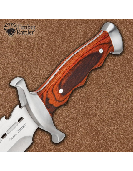 Cuchillo Bowie Timber Rattler con Púas 24.13 cm y Funda