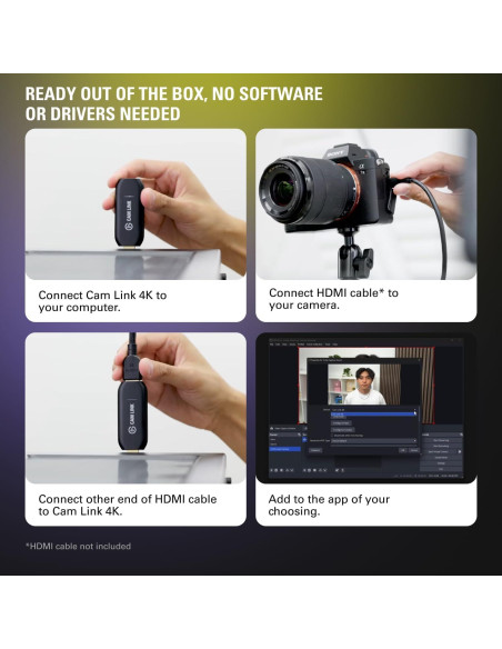 Elgato Cam Link 4K - Captura Externa HDMI a USB 3.0